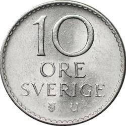 1971 Sweden Swedish 10 Ten Ore King Gustaff