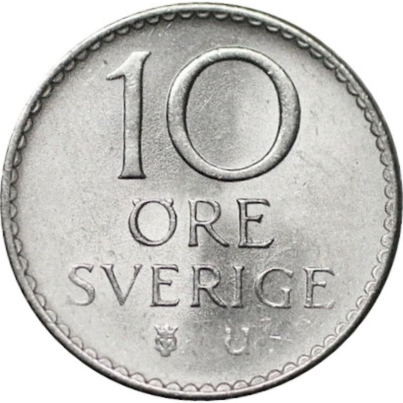 1971 Sweden Swedish 10 Ten Ore King Gustaff