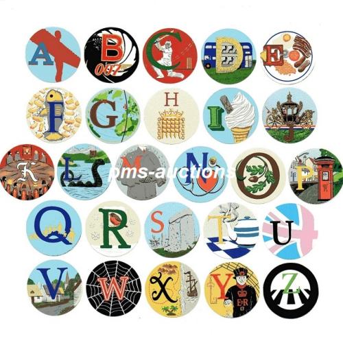 10P A-Z Colour Coin Decals Stickers - Choose Your Own Letters