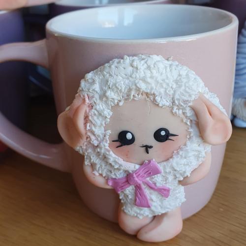 Pink Mug with Sheepy the Shy Sheep
