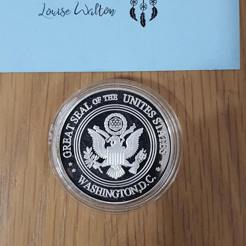 Great seal of the United States coloured liberty coin