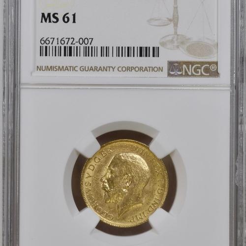 1918 Canadian Full Sovereign - NGC MS61