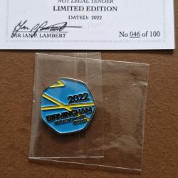 Birmingham commonwealth games 2022 TGBCH COIN no.46 of 100