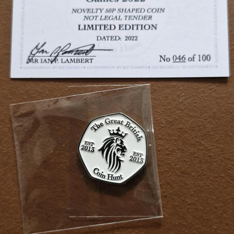 Birmingham commonwealth games 2022 TGBCH COIN no.46 of 100