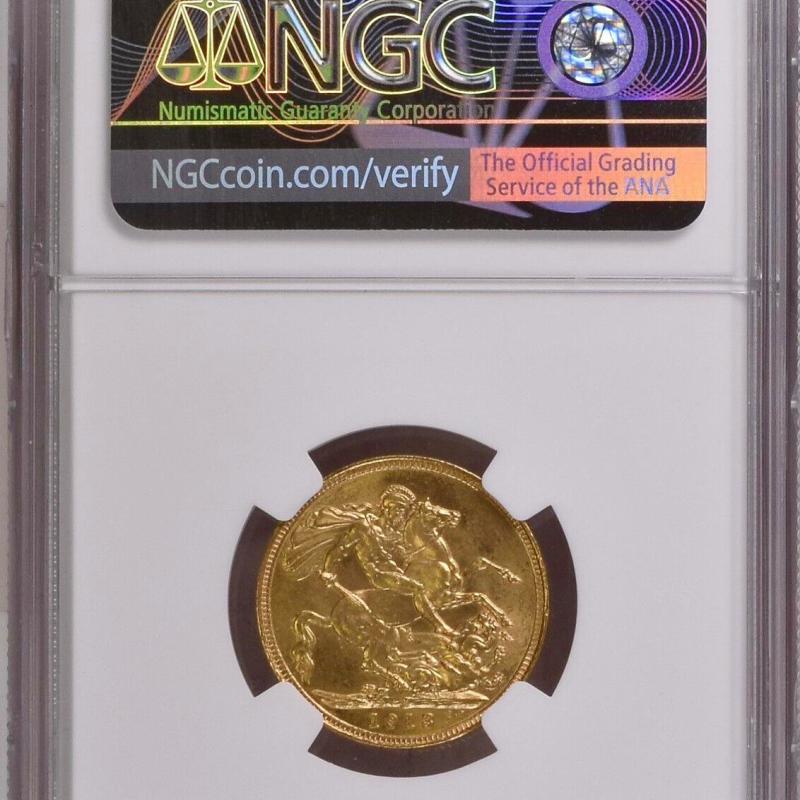 1913 Gold Full Sovereign - Sydney - NGC MS62