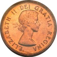 1956 Canada Canadian 1c One Cent Coin QE2nd