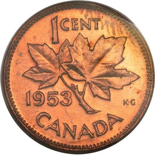 1961 Canada Canadian 1c One Cent Coin QE2nd Maple Leaf