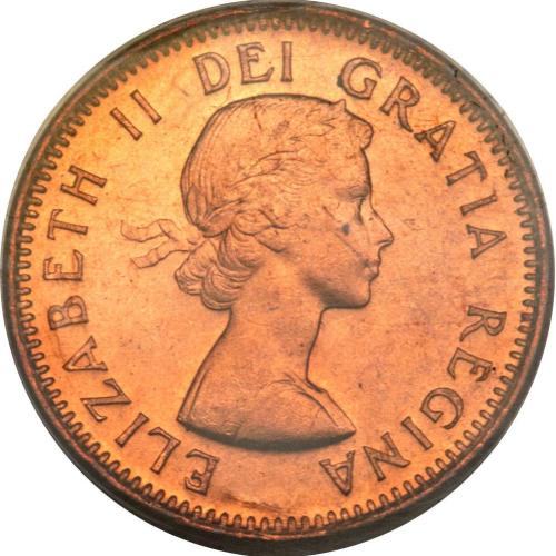 1953 Canada Canadian 1c One Cent Coin QE2nd
