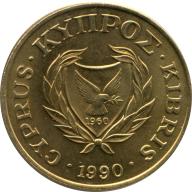 Cyprus 20c Twenty Cent 1989 Coat Of Arms Dove Holding Twig Head of Zeno of Citium