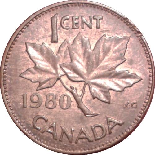 1981 Canada Canadian 1c One Cent Coin QE2nd Maple Leaf