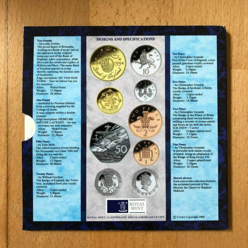 1994 Brilliant Uncirculated Coin Collection Royal Mint Annual Set