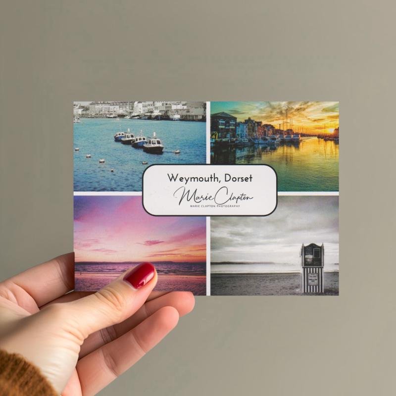 Pack of 5 Weymouth Dorset Collage Blank Postcards