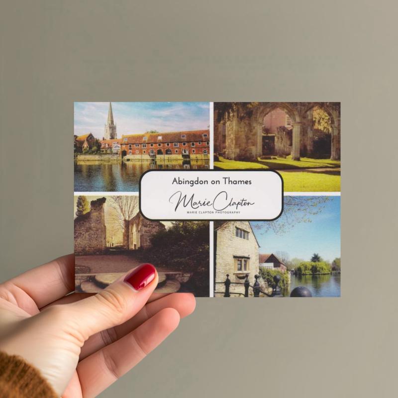Pack of 5 Abingdon on Thames Oxfordshire Collage Blank Postcards