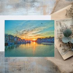 Pack of 2 A5 Weymouth Harbour Dorset Blank Cards with envelopes