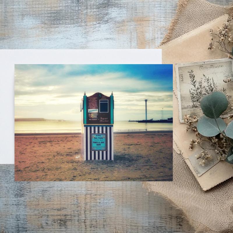 Pack of 2 A6 Punch and Judy Weymouth Dorset Blank Cards with envelopes