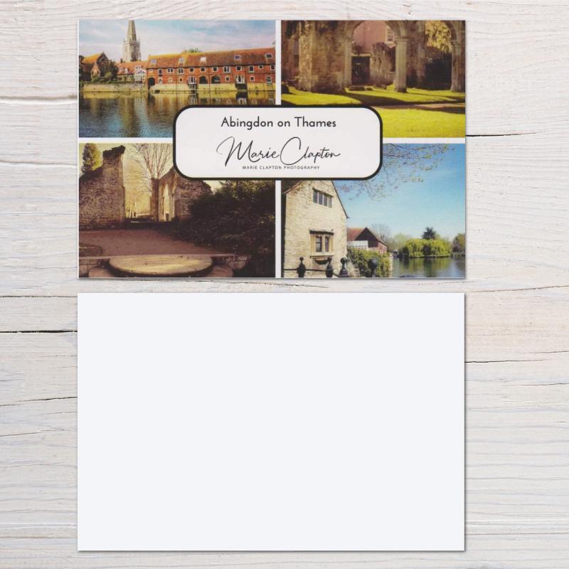 Pack of 5 Abingdon on Thames Oxfordshire Collage Blank Postcards