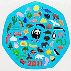 50P Commemorative Colour Coin Decals Stickers - Choose from Kew, Guides, WWF, Commonwealth Games