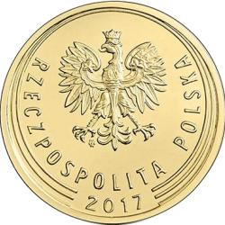 2018 Poland 5 Five Grosze Groszy Polish Eagle in Coat of Arms 2 Oak Tree Leaves