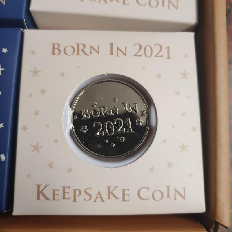 Born in 2021 Baby Keepsake coin token