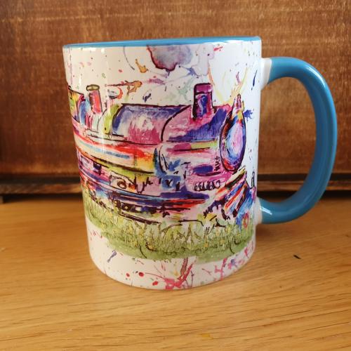 Steam Train MUG. Beautiful Rainbow Colours.