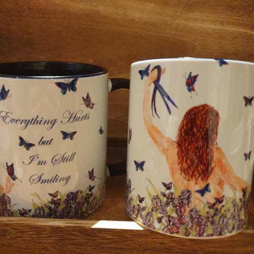 Fibromyalgia Awareness Mug - Everything Hurts, but I'm still Smiling.