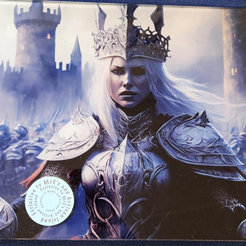 Warrior Woman Queen 2 Glass Chopping Board Leaded Light Seller 290 + Free Stand