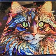 Cat 1 Glass Chopping Board Leaded Light Seller 290 + Free Stand