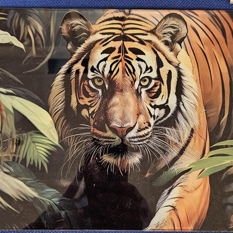 Tiger Glass Chopping Board Leaded Light Seller 290 + Free Stand