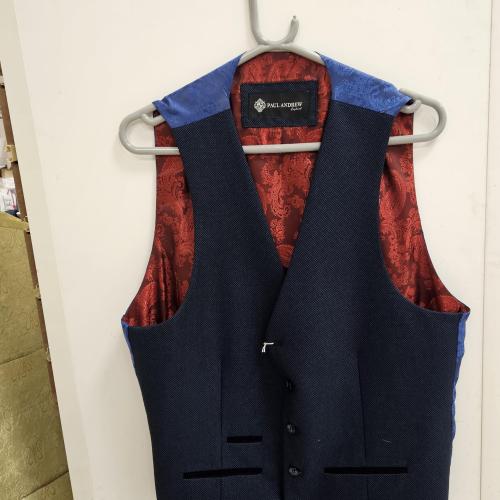 Male Waistcoat Size Large With False Pockets Dark Blue shelf 286