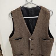 Male Vintage Tweed Brown Waistcoat Size Medium shelf 286