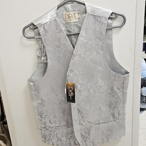 Male Silver Silk Vintage  Waistcoat Size Medium shelf 286