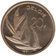 1982 Belgium Belgique 5 Five Franc Dutch Text