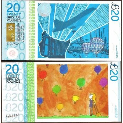 Bristol Pound Banknotes~1st issue banknote £20 UNC