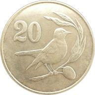 Cyprus 20c Twenty Cent 1983 Coat Of Arms Dove Holding Twig Pied Wheatear