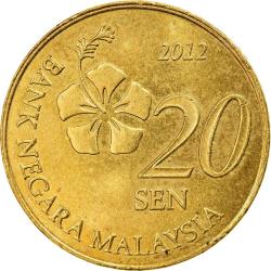 2016 Malaysia 20 Twenty Sen Hibiscus Flower Jasmine Flower