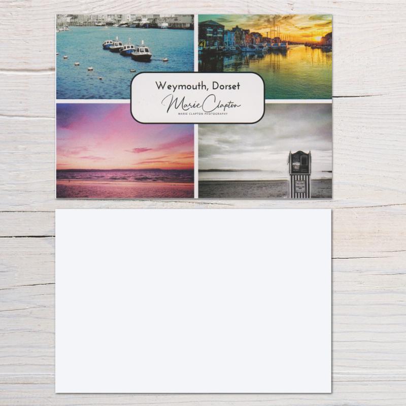 Pack of 5 Weymouth Dorset Collage Blank Postcards