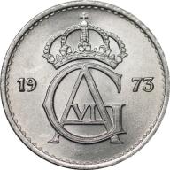 1967 Sweden Swedish 25 Twenty Five Ore King Gustaff