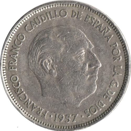 1975 Spain Spanish 25 Twenty Five Pesetas Francisco Franco Francoist Eagle