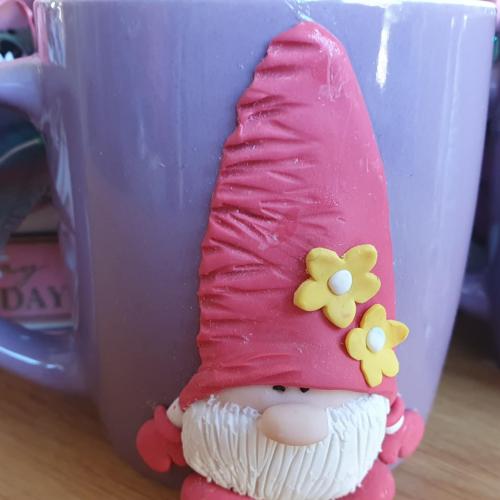 Purple Mug with Red Gonk Embellishment
