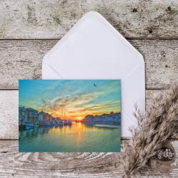 A5 Weymouth Harbour Dorset Blank Greeting Card with envelope