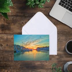 Pack of 2 A5 Weymouth Harbour Dorset Blank Cards with envelopes
