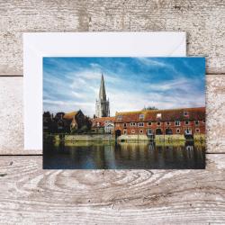 Single Abingdon on Thames Oxfordshire Blank Greeting Card with envelopes