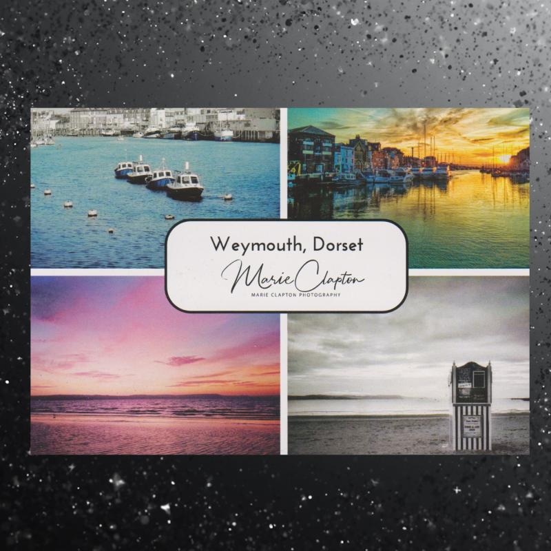 Pack of 5 Weymouth Dorset Collage Blank Postcards