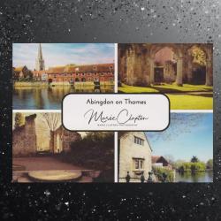 Pack of 5 Abingdon on Thames Oxfordshire Collage Blank Postcards