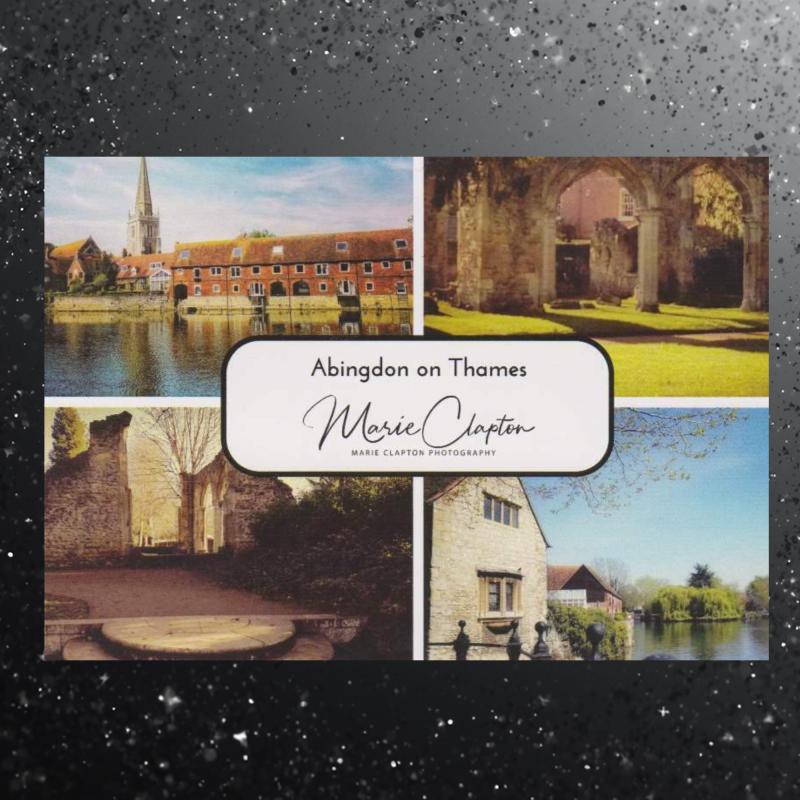 Pack of 5 Abingdon on Thames Oxfordshire Collage Blank Postcards