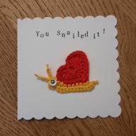 Well Done card with Crochet Embellishment