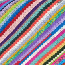 Handmade Crochet Striped Cot or Lap Blanket