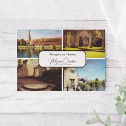 Pack of 5 Abingdon on Thames Oxfordshire Collage Blank Postcards