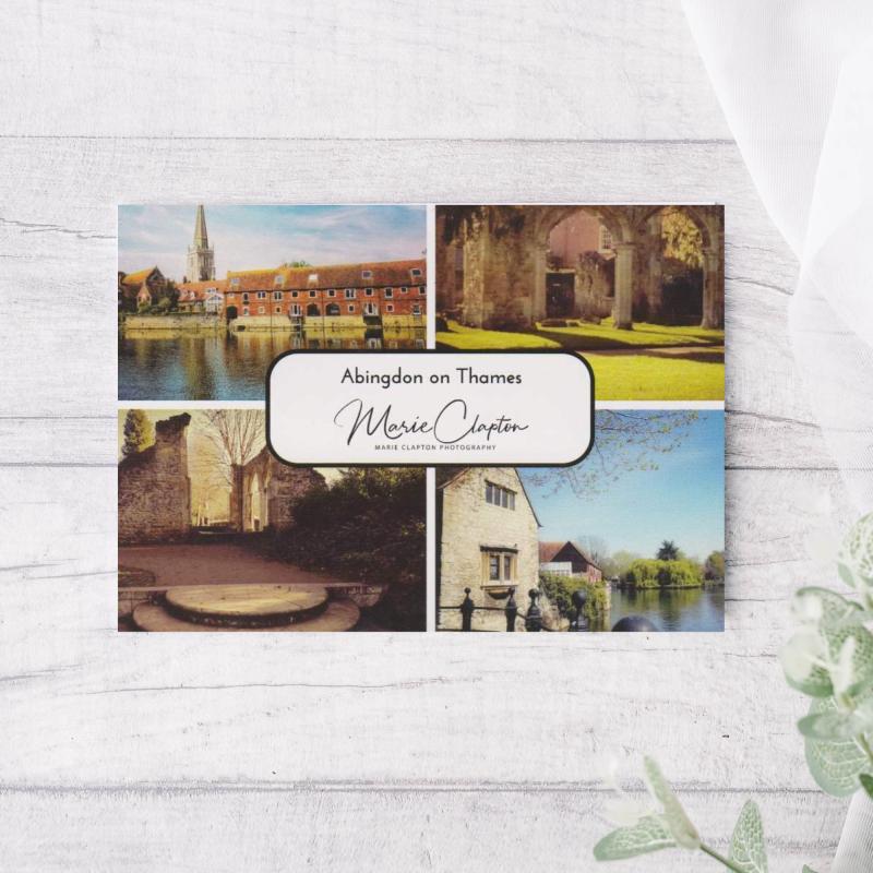 Pack of 5 Abingdon on Thames Oxfordshire Collage Blank Postcards