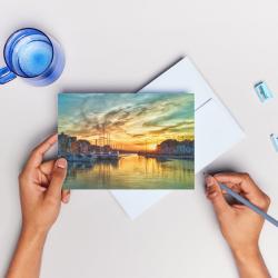 Pack of 2 A6 Weymouth Harbour Dorset Blank Cards with envelopes